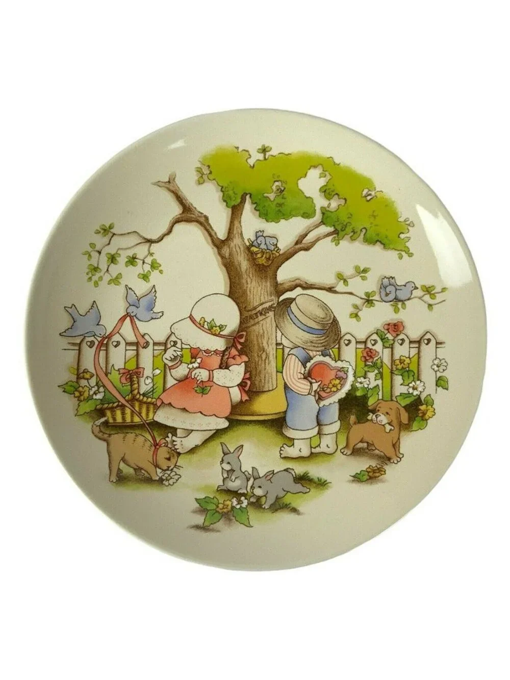 Watkins Country Kids Collector Dessert Plates Vintage 1990s Set Of 4 Decorative
